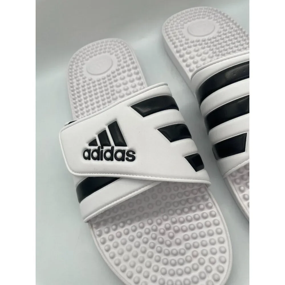 Adidas Adissage F35573 Men's US 17 Slide Sandals‎ Cloud White Core Black Slip On